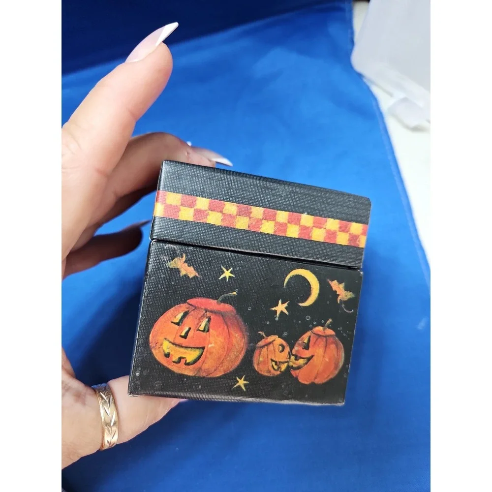 Bob's Boxes Small Box Jack Pumpkin Halloween Susan Winget Vintage 3.25